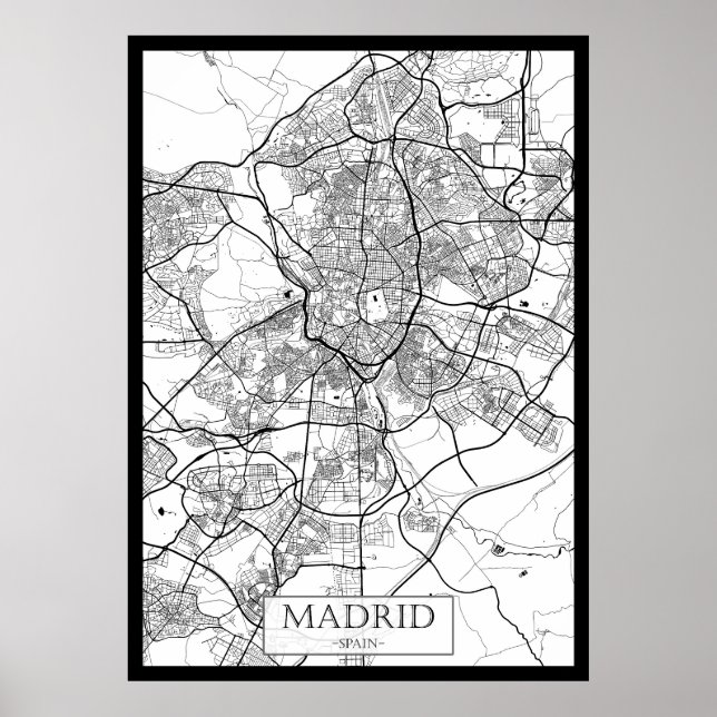 Madrid Spain Map Poster (Vorne)