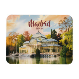 Madrid Spain Palacio de Cristal Watercolor Travel Magnet