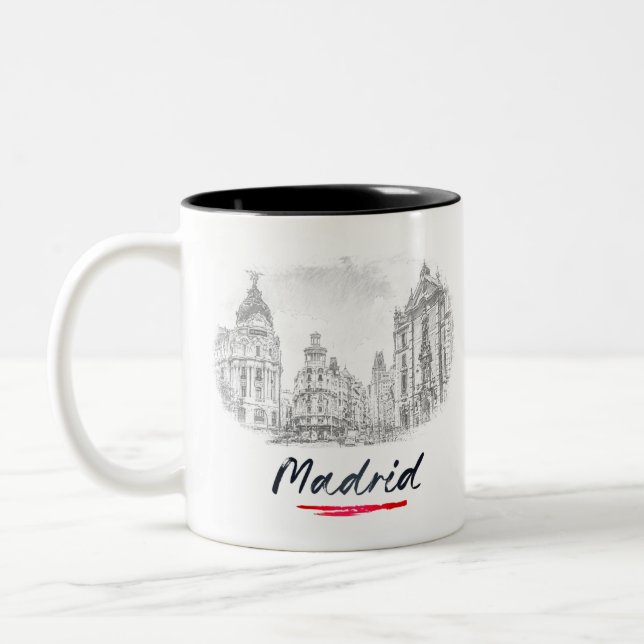 Madrid - Spain - Via Grande Zweifarbige Tasse (Links)