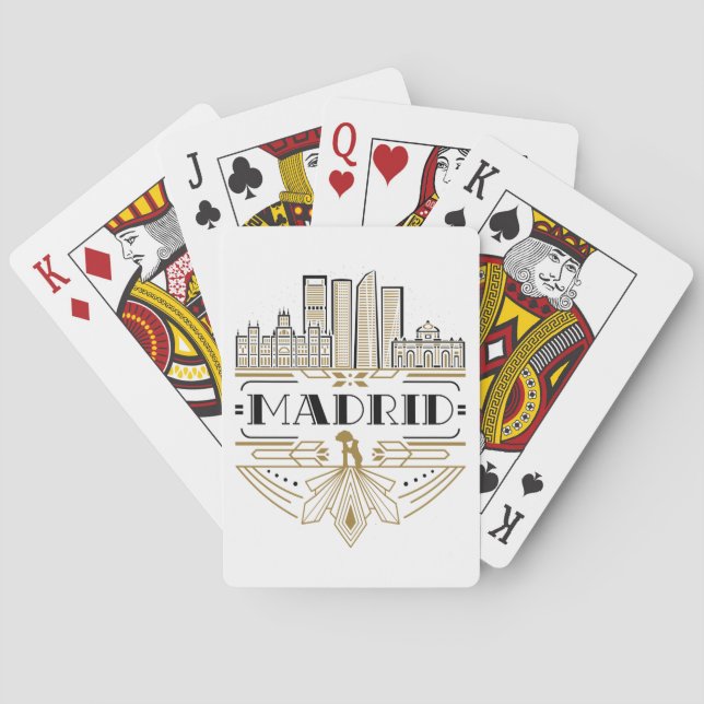 Madrid Spanien Art Deco Souvenir Ästhetik Spielkarten (Rückseite)