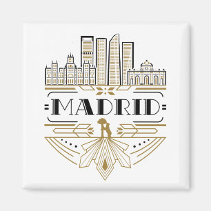 Madrid Spanien Art Deco Souvenir Magnet