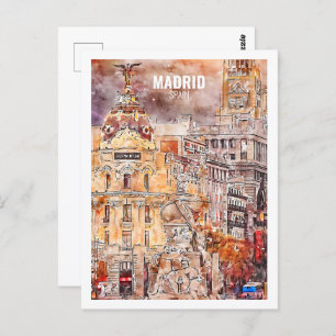 Madrid Spanien Berühmter Reisemarkt Postkarte