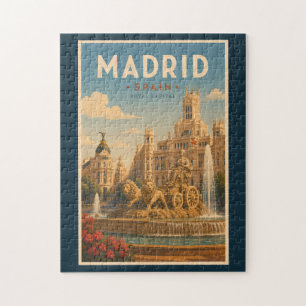 Madrid Spanien Cibeles-Brunnen Illustration Reise Puzzle