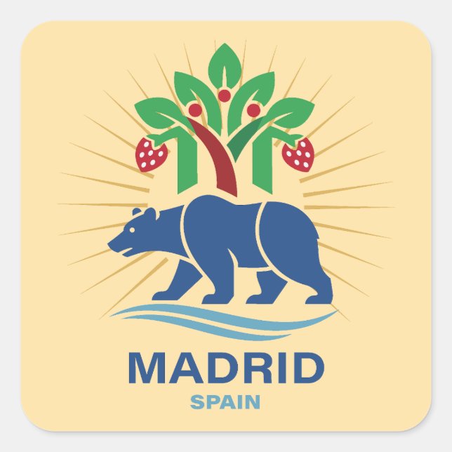 Madrid Spanien Europa Quadratischer Aufkleber (Vorderseite)