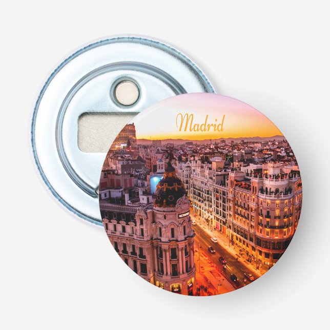 Madrid Spanien Hauptstadt Skyline Flaschenöffner (Vorderseite)