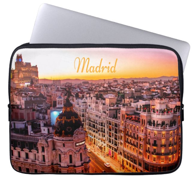 Madrid Spanien Hauptstadt Skyline Laptopschutzhülle (Vorderseite)