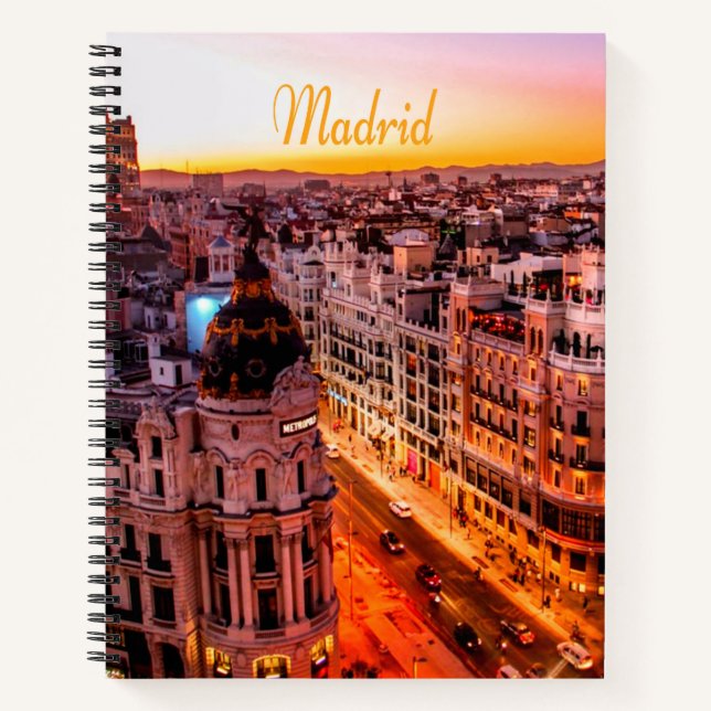 Madrid Spanien Hauptstadt Skyline Notizbuch (Vorderseite)
