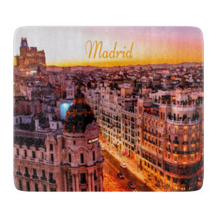 Madrid Spanien Hauptstadt Skyline Schneidebrett