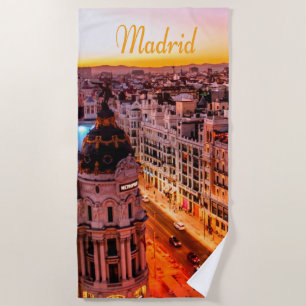 Madrid Spanien Hauptstadt Skyline Strandtuch