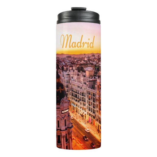 Madrid Spanien Hauptstadt Skyline Thermosbecher (Vorderseite)