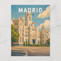 Madrid Spanien Illustration Reise Kunst Vintage
