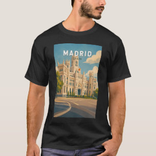 Madrid Spanien Illustration Reise Kunst Vintage T-Shirt