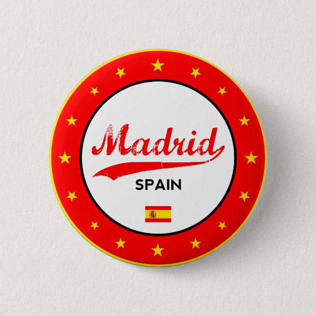 Madrid, Spanien, Kreis, weiß Button (Vorderseite)