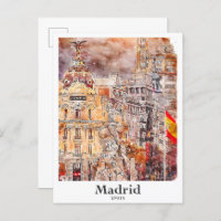 Madrid Spanien Kunst Reisen Wasserfarben Hand zeic