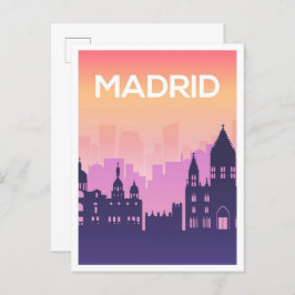Madrid Spanien Kunstreise Illustration Postkarte