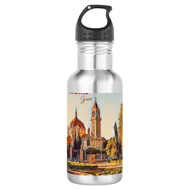 Madrid Spanien Landschaft Souvenir Edelstahlflasche (Vorderseite)