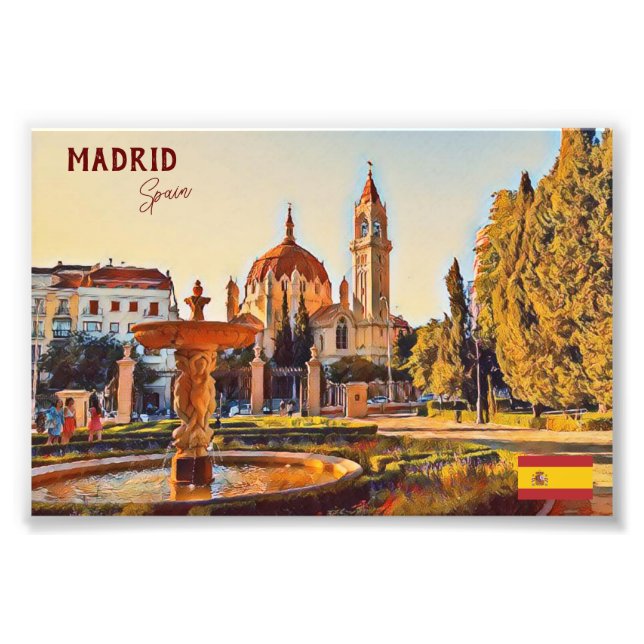 Madrid Spanien Landschaft Souvenir Fotodruck (Vorne)