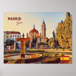Madrid Spanien Landschaft Souvenir Poster