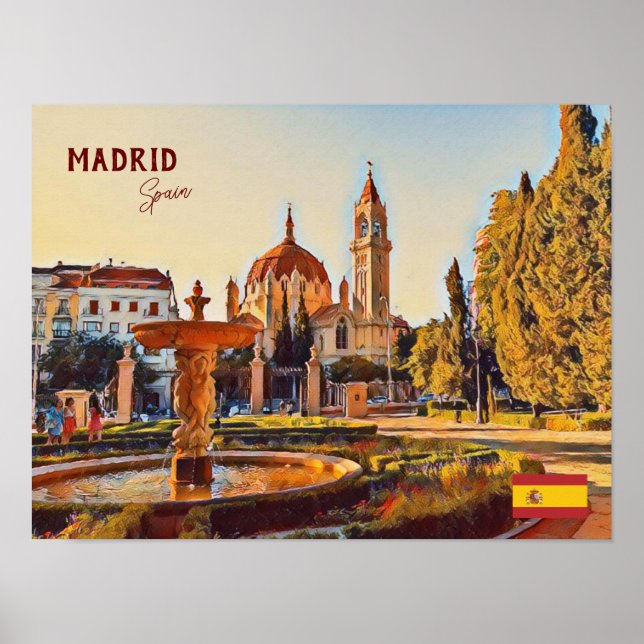 Madrid Spanien Landschaft Souvenir Poster (Vorne)