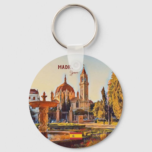 Madrid Spanien Landschaft Souvenir Schlüsselanhänger (Vorderseite)