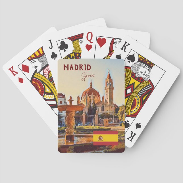 Madrid Spanien Landschaft Souvenir Spielkarten (Rückseite)