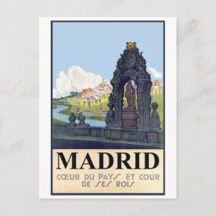 Madrid, Spanien. Manzares Fluss vom Park Postkarte