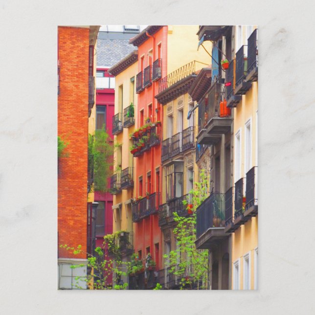 Madrid, Spanien Nachbarschaft Postkarte (Vorderseite)