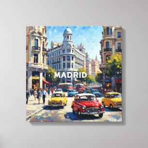Madrid Spanien Oldtimer Stadt Wanddekoration Leinwanddruck