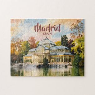Madrid Spanien Palacio de Cristal Aquarell Reise Puzzle