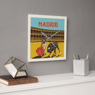 Madrid, Spanien Quadratische Wanduhr