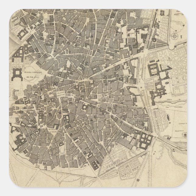 Madrid, Spanien Quadratischer Aufkleber (Vorderseite)