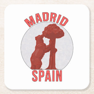 Madrid Spanien Rechteckiger Pappuntersetzer