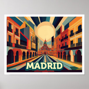 Madrid Spanien Reise künstlerisch bunt Poster