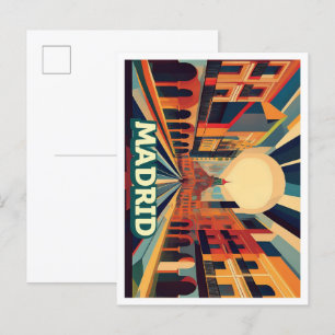 Madrid Spanien Reise künstlerisch farbenfroh Postkarte