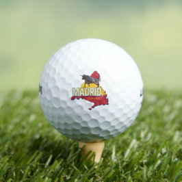 Madrid Spanien Retro Region Karte Vintag Bull Golfball