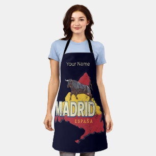 Madrid Spanien Retro Region Karte Vintag Bull Schürze