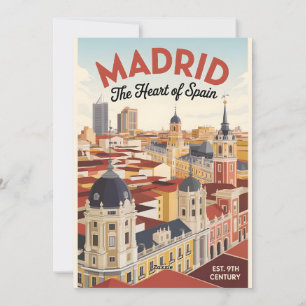 Madrid Spanien Retro-Silhouette Stadtansicht Reise Feiertagskarte