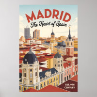 Madrid Spanien Retro-Silhouette Stadtansicht Reise