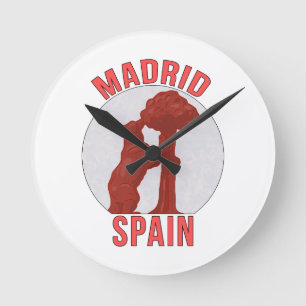 Madrid Spanien Runde Wanduhr