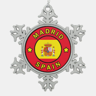 Madrid Spanien Schneeflocken Zinn-Ornament