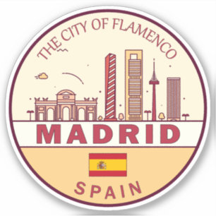 Madrid Spanien Skyline Emblem Aufkleber