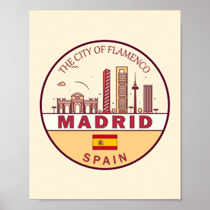Madrid Spanien Skyline Emblem Poster
