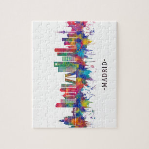Madrid Spanien Skyline Puzzle