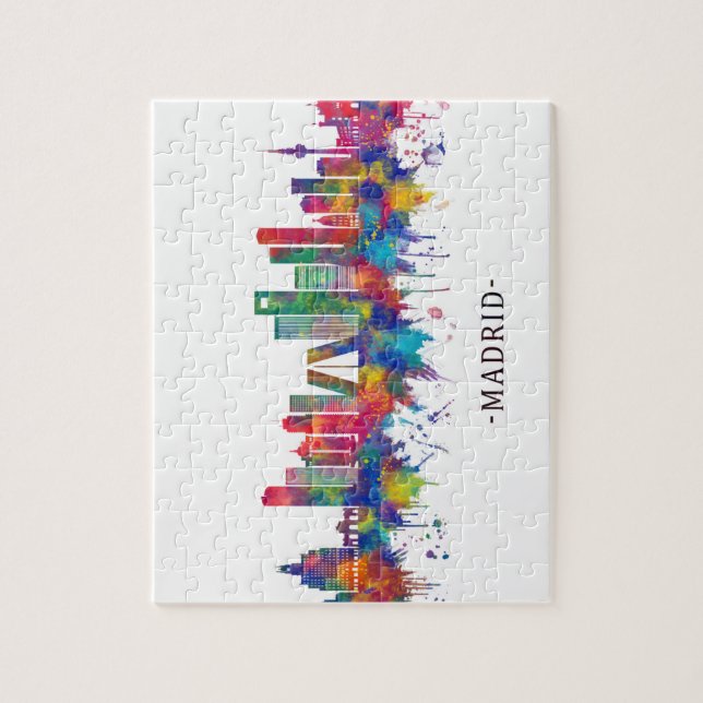 Madrid Spanien Skyline Puzzle (Vertikal)