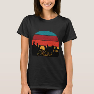 Madrid Spanien Skyline Retro Synthwave Reise T-Shirt