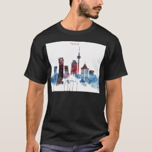 Madrid Spanien Skyline Watercolor T-Shirt