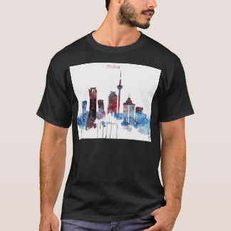 Madrid Spanien Skyline Watercolor T-Shirt
