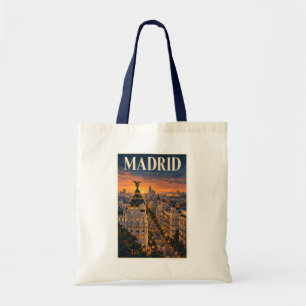 Madrid Spanien Sonnenuntergang Illustration Reise  Tragetasche