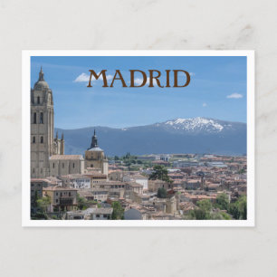 Madrid, Spanien Stadt Aussicht mit Bergen Postkarte