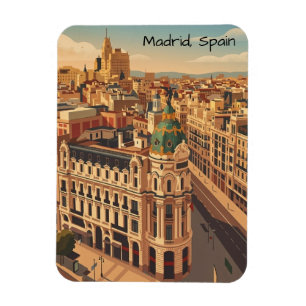 Madrid Spanien Stadt Silhouette Architektur Magnet